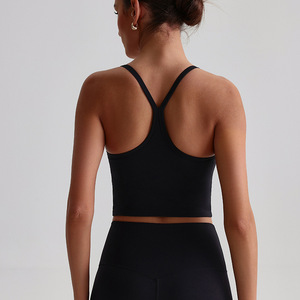 <span class=keywords><strong>Camiseta</strong></span> Deportiva de Compresión para Mujer con Logotipo Personalizado, Top Corto de Yoga con Relleno, para Gimnasio y Entrenamiento - Product Image 5