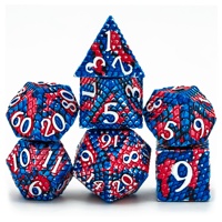 Pour Udixi Logo personnalisé RPG métal donjons et dragons jeu de dés Style polyédrique creux avec échelle de dragon rouge et bleu-personnalisable