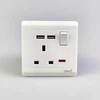 Interruptor de Enchufe de Pared Estándar Británico de Marca China con USB