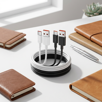 Kabel Charger HP Tipe C 2M 6A, Kabel USB-C Transfer Data Pengisian Daya Super Cepat untuk Samsung Huawei Android