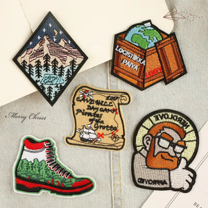 Patchs brodés thermocollants personnalisés avec logo, vente en gros, motifs montagne, vagues, nature, voyage, camping, patchs fusibles pour vêtements, bricolage - Product Image 4