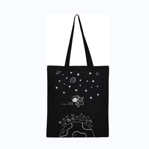 New High Quality Custom Organic Black Canvas Cotton Tote <b>Bag</b> Reusable and Cheap with Letter Pattern and <b>Personalised</b> Logo - Product Image 2