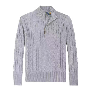 Super Ralph 柔软防皱男士 1/4 拉链冬季毛衣 轻质针织套头衫 羊毛/棉质休闲舒适风格 - Product Image 3