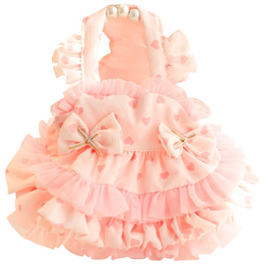 Vestido de Princesa para Perro, Falda Tutú con Estampado de Corazones Rosas, Estilo Lolita, Ropa para Perros Pequeños, Vestido Fino de Primavera/Verano - Product Image 5