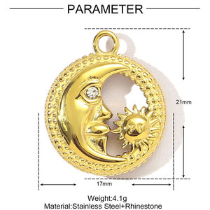 Retro vergoldete <span class=keywords><strong>Tarot</strong></span> karte Engel Edelstahl Anhänger Stilvoller Stern und Blume Edelstahl Anhänger Schmuck - Product Image 6