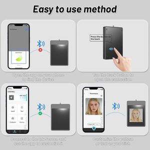 <span class=keywords><strong>Porte</strong></span>-clés Labubu personnalisable en acrylique, double anti-perte, créatif, mignon, pour voiture, avec écran E-ink, accessoires d'anime - Product Image 4