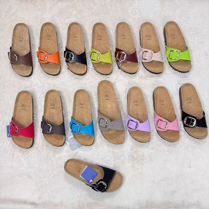 Sandales <span class=keywords><strong>Birkenstock</strong></span> pour femmes en cuir de vachette de haute qualité, dessus en daim, semelle intermédiaire en liège, bout fermé, mules confortables et souples, sabots de printemps - Product Image 2