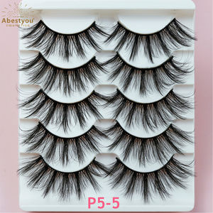 Abestyou Beauty 3D Vegan Natural Full Strip Handmade Faux Mink Eyelashes 13mm Black Cotton Band Grosir - Product Image 4