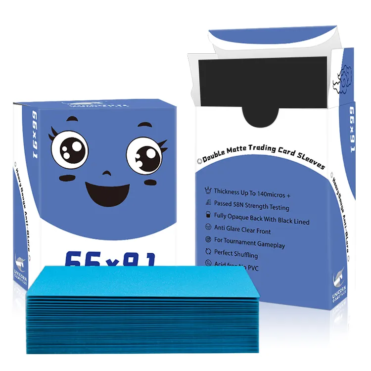 BLS02 1000 шт./кор. новым тонким бумажником для черный интерьер карточная игра двойной матовый MTG небесно-голубого цвета, палуба протектор рукава