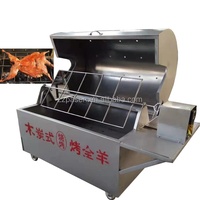 Grand rôtissoire commerciale robuste à broche de porc entier rôti d'agneau au charbon de bois, barbecue grill, rôtissoires