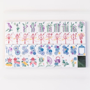 Fichas de Mahjong de Acrílico Verde Esmeralda Pintadas a Mano de Alta Calidad, Serie de Lujo, Ecológicas, Personalizadas, para Fiestas y Uso Casual - Product Image 1