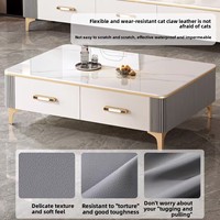 Table basse et meuble TV en bois massif avec plateau en verre trempé - Design moderne minimaliste de luxe léger pour petits espaces