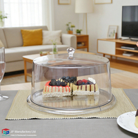 Plateau de gâteau alimentaire en plastique polycarbonate incassable empilable transparent de couverture de dôme de 12 pouces