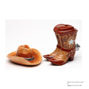 <span class=keywords><strong>Botas</strong></span> de vaquero y sombrero de vaquero Salero y pimentero de porcelana, Juego de 2 - Product Image 1