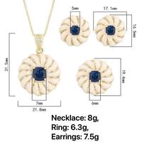 Conjunto de Joyería de Lujo de Alta Gama con Esmalte y Zafiro, Adornado con Diamantes CZ, para Ella, Impresionante Conjunto de Esmalte y Zafiro