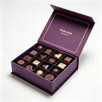 Boîte d'emballage personnalisée pour barres chocolatées et truffes, boîte cadeau luxueuse pour bonbons, boîte à chocolat avec séparateur, boîte d'emballage de qualité alimentaire