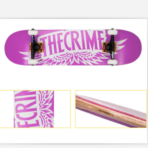Patineta Sk8crime Plus Maple Double Warped Pro Board de Cuatro Ruedas con Acabado Cepillado para Calle - Product Image 5