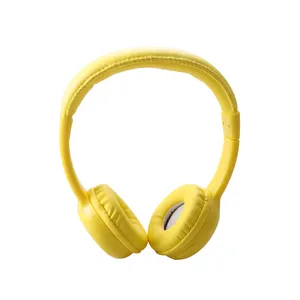 85dB定制耳机工厂无线儿童耳机300毫安电池聚氨酯皮革耳垫，带3.5毫米插头可弯曲头带