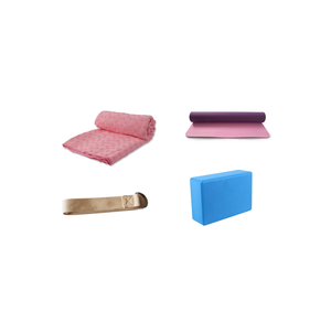 Set de tapis de yoga, set comprenant un bloc, un tapis et une serviette, une sangle extensible - Product Image 1