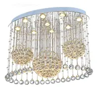 Indoor Hanging Lighting Equipment Three Sphere Shape Design Modern Luxury Crystal Chandelier