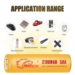 미국 주식 IMREN 18650 배터리 2100mah 50A 3.7v 3.6v 리튬 리튬 이온 전지 충전식 Inr18650 원통형 3 차 Akku - Product Image 6