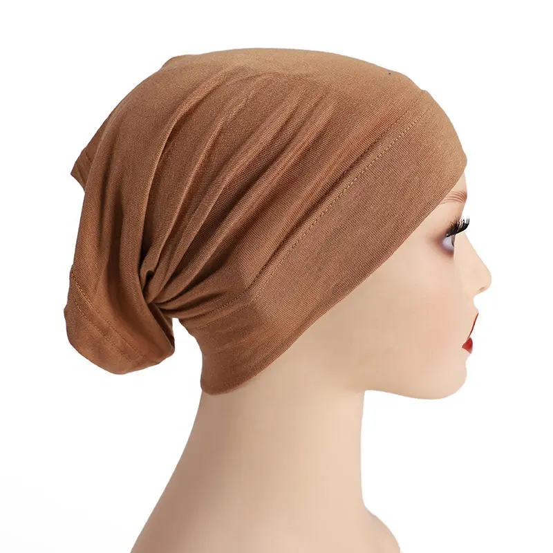 2023 vente chaude femmes musulmanes arabe écharpe bonnet multifonctionnel couleur unie intérieur Hijab Cap