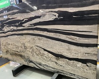 Dalle naturelle de granit de cheval noir de pierre de veines noires et blanches pour des carrelages de plancher et de mur