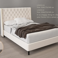 Lit en tissu moderne de luxe en usine de Offres Spéciales Cadre de lit multifonction Base de lit avec tête de lit souple pour ensemble de chambre à coucher
