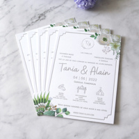 Papier Coton Blanc Personnalisé Style Ins avec Texte Gaufré et Motifs Colorés pour Cartes d'Invitation de Mariage et d'Anniversaire
