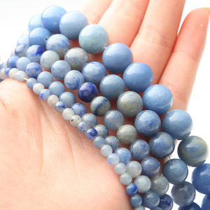 Perline allentate all'ingrosso di <span class=keywords><strong>pietra</strong></span> naturale perline rotonde 6/8/10/12mm aventurina blu per braccialetto fai da te collana accessori per la creazione di gioielli - Product Image 6