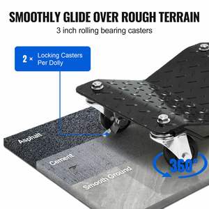 <span class=keywords><strong>Dolly</strong></span> Mobil Logam Tugas Berat dengan Roda, Alat Pendorong Ban Kendaraan, Pengoperasian Manual, Kapasitas Total, Warna Perak - Product Image 5