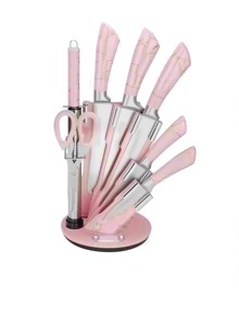 Juego de Cuchillos de Cocina de Acero Inoxidable de 8 Piezas con Mango Azul, Cuchillo de <span class=keywords><strong>Chef</strong></span>, Cuchillo para Carne, Cuchillo para Pan y Tijeras para Cocinar en Casa - Product Image 6