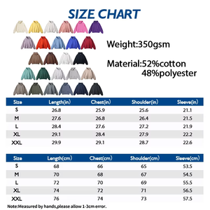 Vente flash - Sweat-shirts pour hommes avec logo personnalisé, surdimensionnés, en coton 350G, à capuche, en molleton uni, impression en relief, broderie, sweat-shirt unisexe pour hommes - Product Image 6
