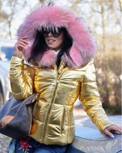 Liu Ming Hiver Vêtements pour Femmes Mode Capuche Col en Fausse Fourrure Parkas Manteaux Doudoune Grande Taille - Product Image 3