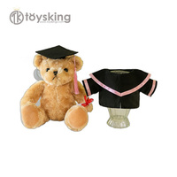 Graduation poupée ours baccalauréat robe poupée maître diplômé poupée docteur casquette école uniforme collège cadeau impression LOGO