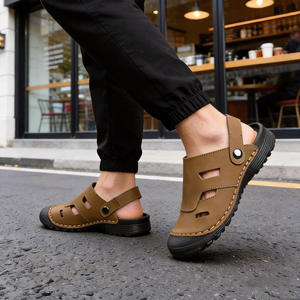 Sandales d'été 2026 en cuir véritable cousues à la main pour hommes, à bout fermé, fraîches, souples et durables, vente en gros d'usine - Product Image 2