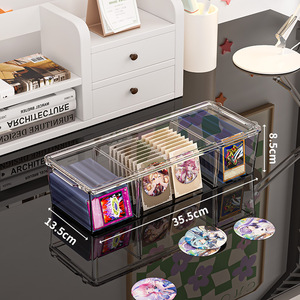 Boîte de rangement transparente en PET avec séparateurs pour les joueurs de TCG et les <span class=keywords><strong>Otaku</strong></span>. Organisateur empilable anti-poussière pour cartes à collectionner et badges - Product Image 6