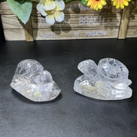 Personnaliser les pierres précieuses naturelles de guérison de haute qualité Reiki Crystal Clear Quartz Turtle pour la décoration intérieure