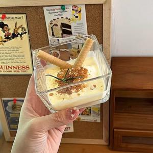 Bols en verre carrés pour trifles, bols simples pour la maison, bols à <span class=keywords><strong>glace</strong></span>, bols à dessert aux fruits, bols à <span class=keywords><strong>petit</strong></span> déjeuner, petits bols à salade, restaurant - Product Image 4