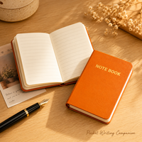 DOMIKEE Petit carnet de poche simple et portable, couverture en simili cuir, bloc-notes avec fermeture adhésive, 98 feuilles A7