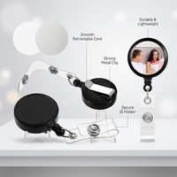 ABS forme ronde bricolage Yoyo porte-Badge en aluminium Sublimation blanc nouveauté Badge bobine avec clip de ceinture en métal