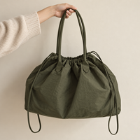 Sac fourre-tout en tissu Taslon 280g grande capacité, style Hobo, pour marques de détail, vente en gros, approvisionnement en vrac, OEM
