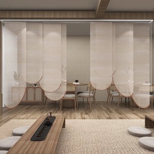 Stores <span class=keywords><strong>à</strong></span> lamelles coulissantes gauche-droite avec base métallique, optimisant l'espace, rideaux décoratifs simples pour restaurant de thé - Product Image 5