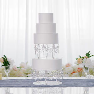 Nouveauté 2025 Support à gâteau en acrylique blanc cristal LEXI Moderne Transparent Décoration de table de dessert de mariage Ornements romantiques - Product Image 3