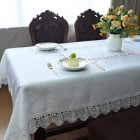 Nappe en jacquard blanche, dentelle, adaptée aux banquets, aux fêtes et aux mariages et autres occasions spéciales, décoration de table.