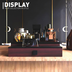 Organizzatore <span class=keywords><strong>di</strong></span> cremagliera <span class=keywords><strong>di</strong></span> acqua <span class=keywords><strong>di</strong></span> colonia in legno a 3 livelli espositore <span class=keywords><strong>di</strong></span> alta qualità per riporre il bagno degli uomini bevande eleganti - Product Image 4