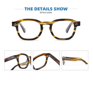 高級デザイナーアセテートメガネファッション厚手のアセテートアイウェアレトロ眼鏡アイグラスアセテート光学メガネフレーム - Product Image 3