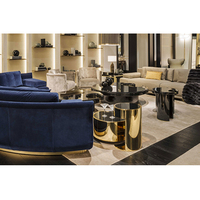Nouvelle arrivée postmoderne demi-cercle tissu d'ameublement velours Canape circulaire modulaire sectionnel moderne Villa meubles canapé