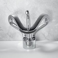 Robinets de lavabo Cascade Robinet de salle de bain Mitigeur de lavabo Mitigeur Bain Noir Robinet Laiton Évier Grue à eau Argent