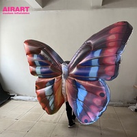 Costume gonflable adulte pour activités de plein air, ailes de papillon gonflables ange LED pour costume